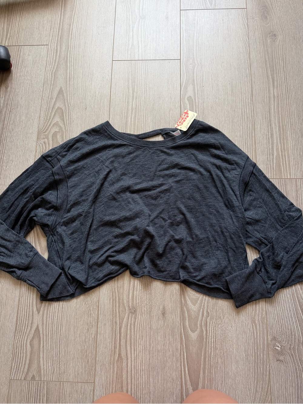 Free People FP Movement My Time Layer Black Motif relaxed fit yoga slouchy crop - Picture 2 of 5